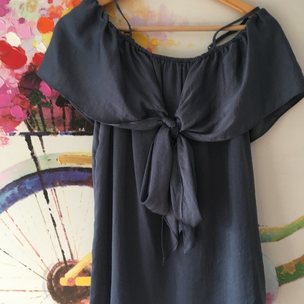 PLIEONE Silky Bow Front Tunic